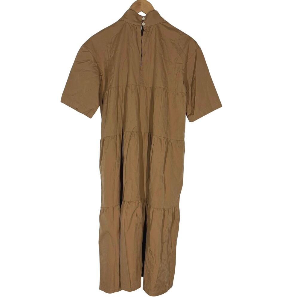 Everlane Tiered Mock Neck Dress Women’s Size Small Minimalist Cottagecore Poplin - Picture 3 of 10